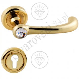 Klamka Idea Crystal 103 z szyldem na wkładkę OZ - pozłacana