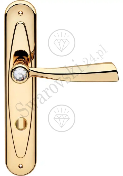 Klamka Elika Crystal 991PL z otworem WC OZ - pozłacana