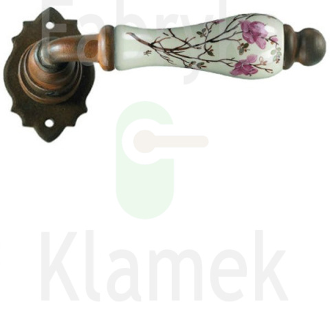 Klamka Paris 2601, porcelana kremowa kwiat brzoskwini Klamka Paris 2601, porcelana kremowa kwiat brzoskwini