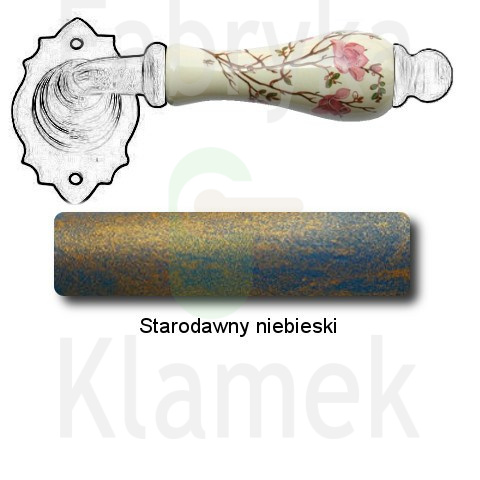 Klamka Paris 2601 bez dolnej rozety, porcelana kremowa kwiat brzoskwini Klamka Paris 2601 bez dolnej rozety, porcelana kremowa kwiat brzoskwini
